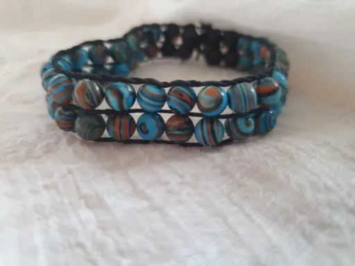 2-row blue-toned bracelet