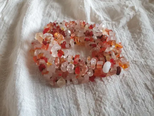 Multi-row bracelet in orange tones
